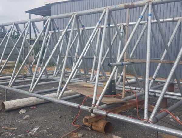 Fabrication of steel structures and construction (Pipe Bridge)